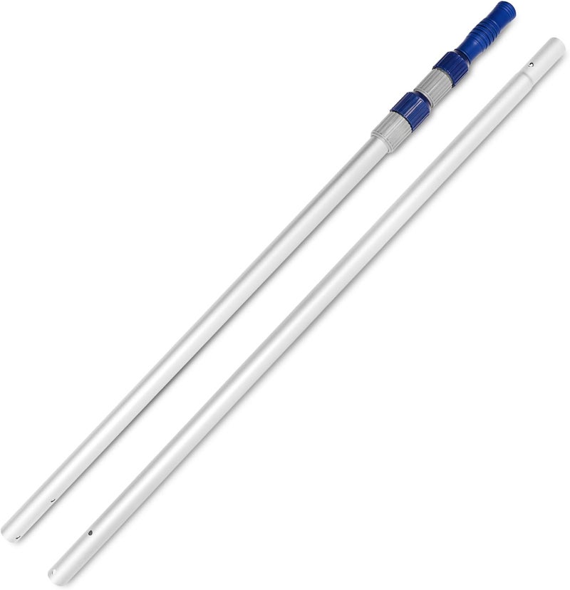 Poolvio 12 FT Telescopic Swimming Pool Pole - Adjustable 2 Piece Aluminum Pool Pole for Pool Cleaning Skimmer Nets Vacuum Heads & Brushes, Strong Grip & Lock - Image 2